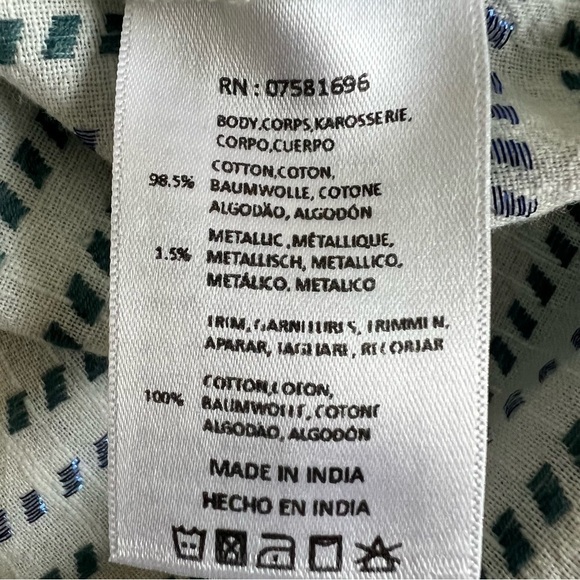 Seen Worn Kept Sleeveless Top Metallic Embroidery Tie Neck Keyhole Purple Teal 2 - Picture 9 of 10